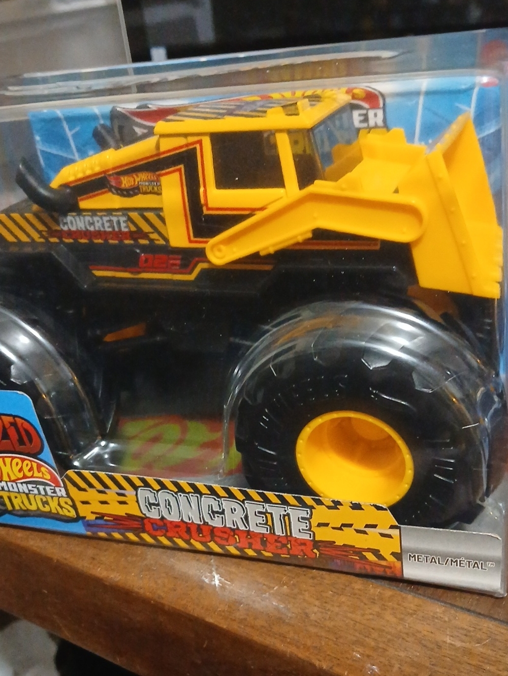 "Concrete Crusher" Yellow Hot Wheels Oversized Monster Truck